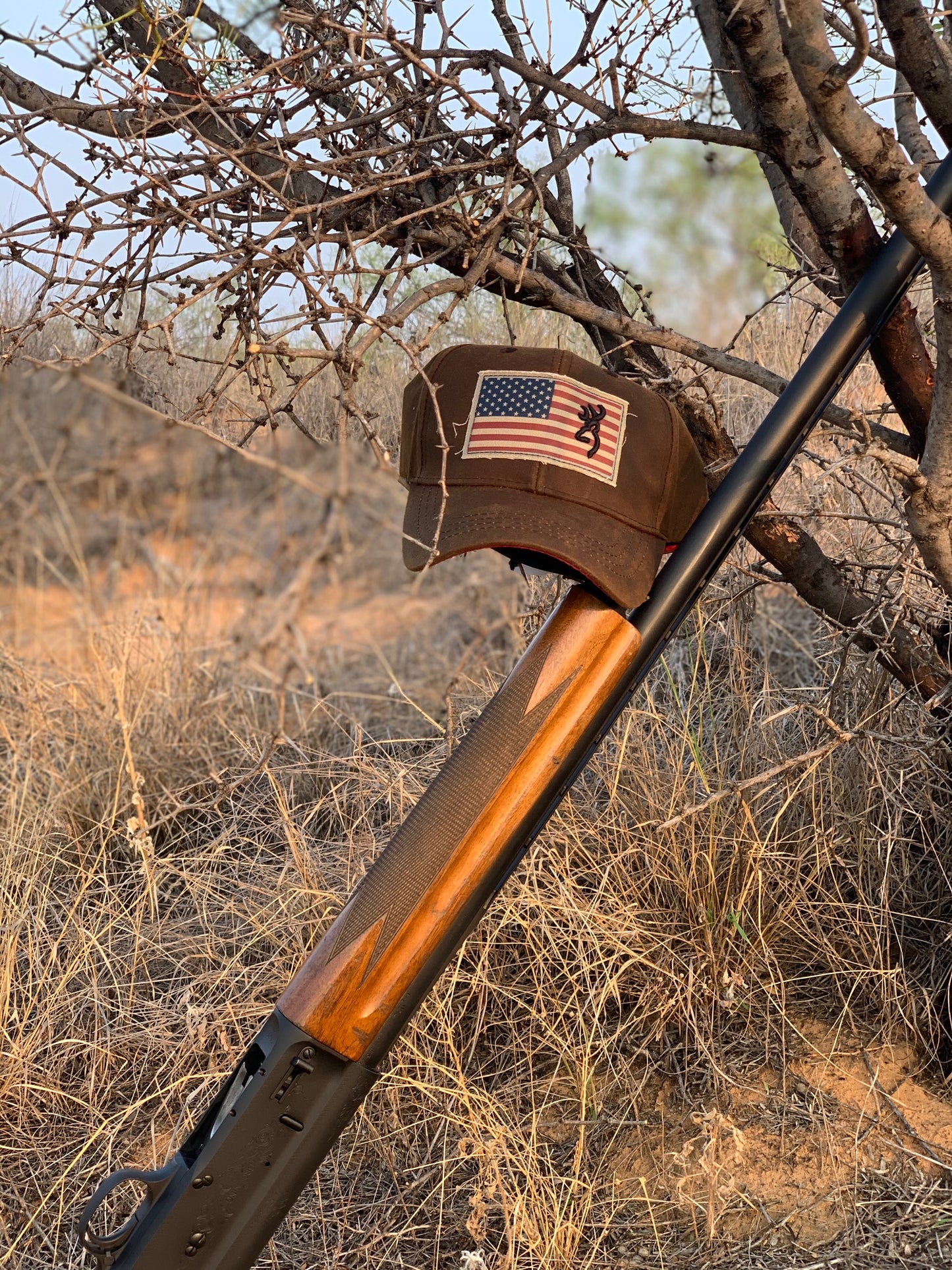 Browning Liberty Wax Cap American Flag Dark Brown
