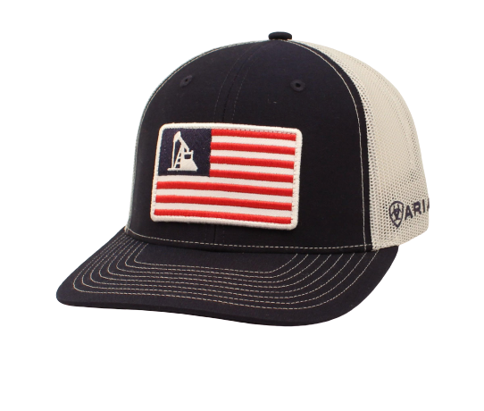 ARIAT American Flag Oil Rig Blue Snapback Cap