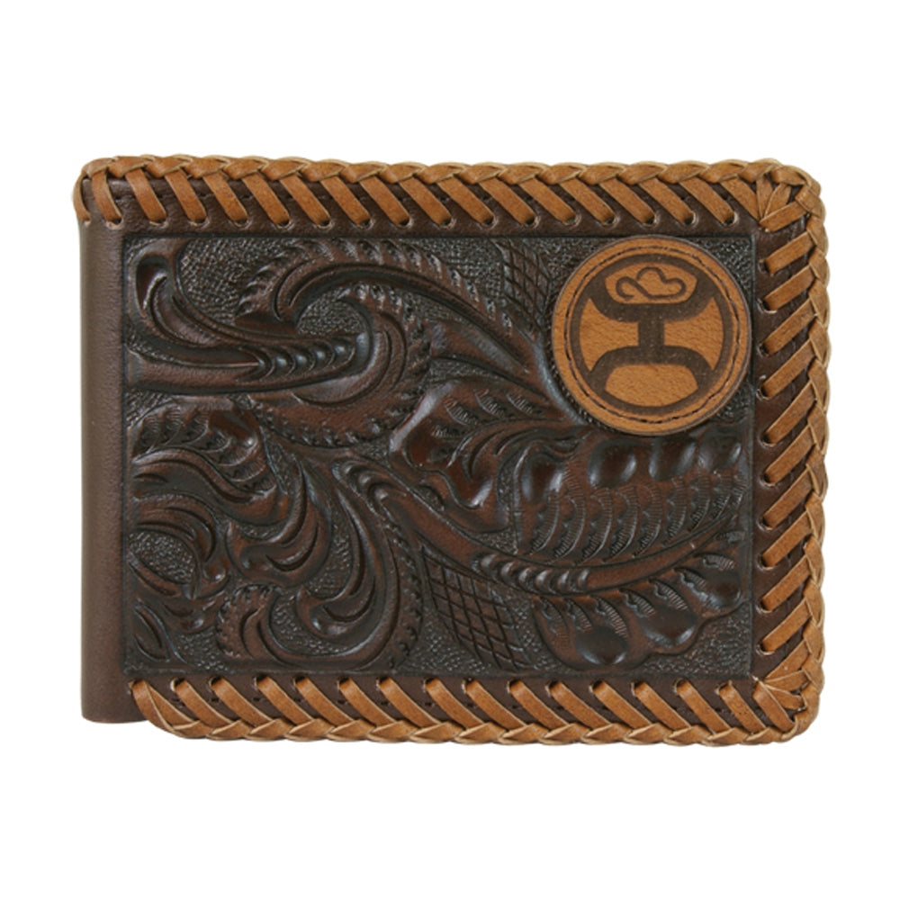 Signature Bi-fold Brown Tooling & Laced Edges