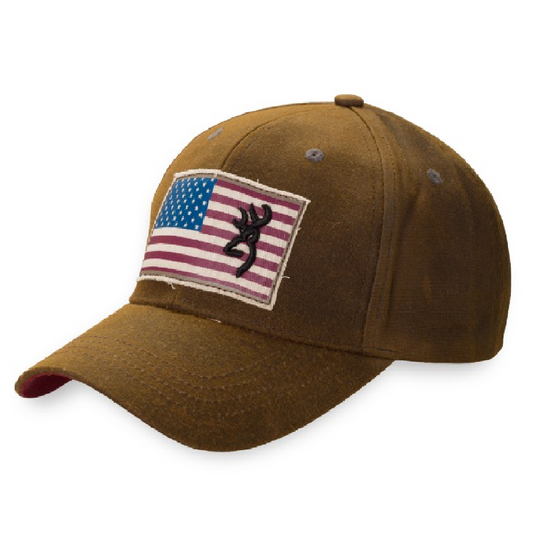 Browning Liberty Wax Cap American Flag Dark Brown