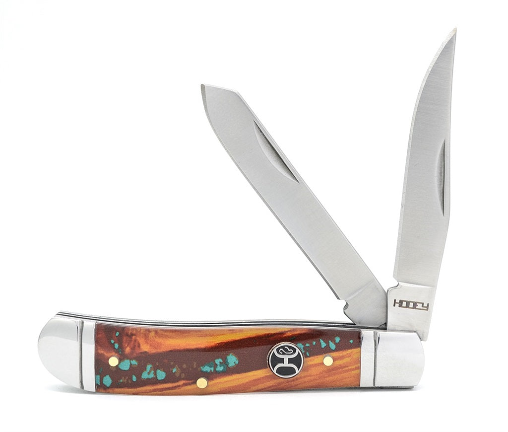 Hooey Brown & Turquoise Trapper Knife